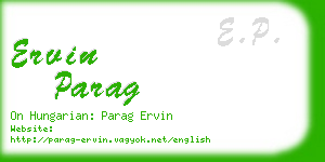 ervin parag business card